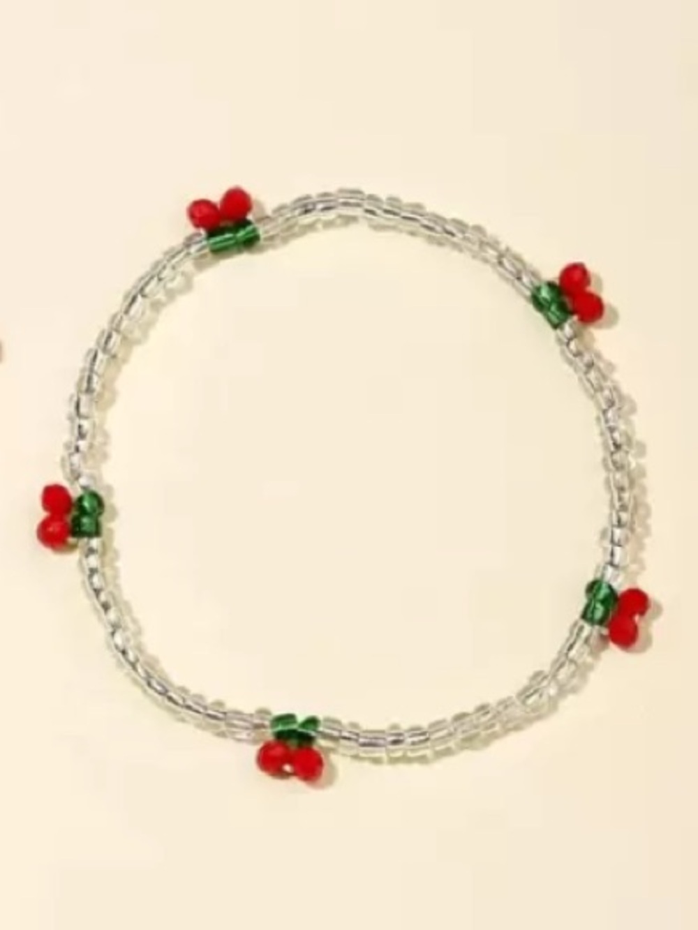 🌸3/$15🌸 Handmade Beaded Cherry Bracelet